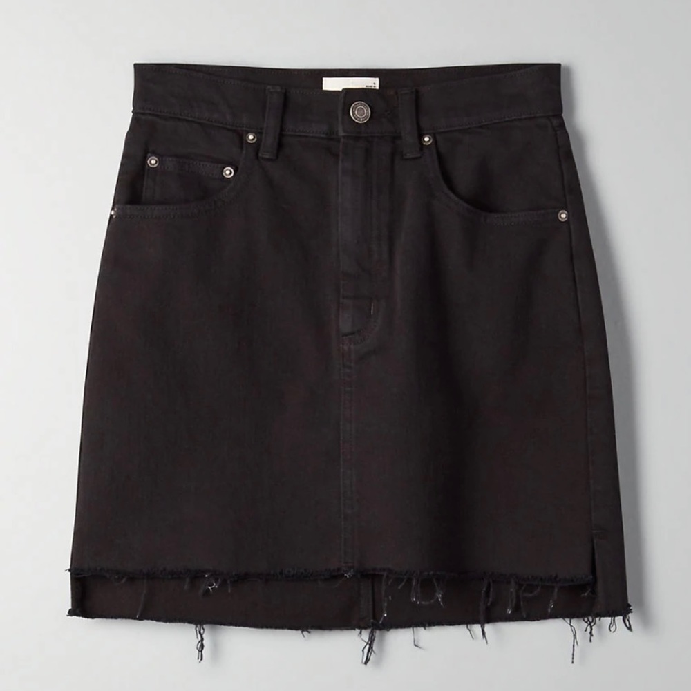 Wilfred Free Aritzia Black Tanit Denim Mini Skirt